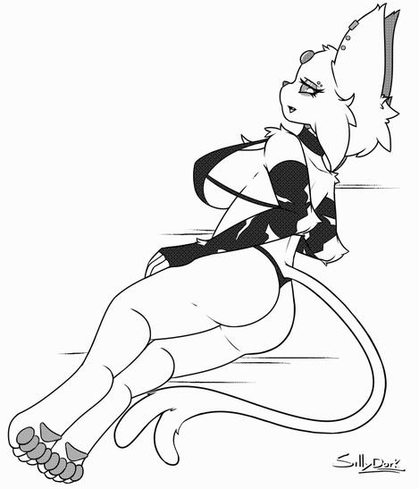 Goth Espeon OC - B&amp;W