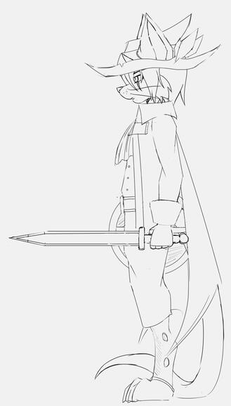 OC B&amp;W - Sketch FF Red Wizard